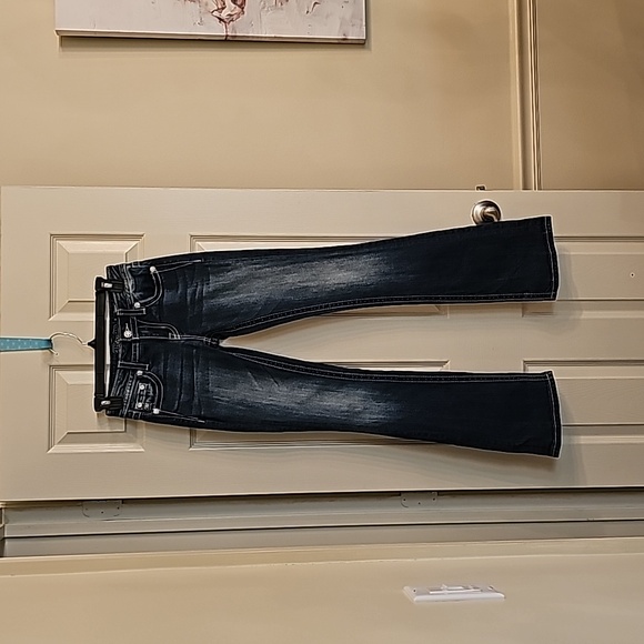 Miss Me jeans size 24 Chloe Boot rhinestones style # M3484B - Picture 2 of 5